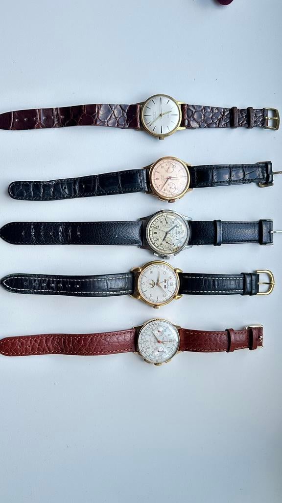 Breitling en andere  8 stuks 3 gouden, Ophalen, Breitling, Polshorloge, 1930 tot 1960