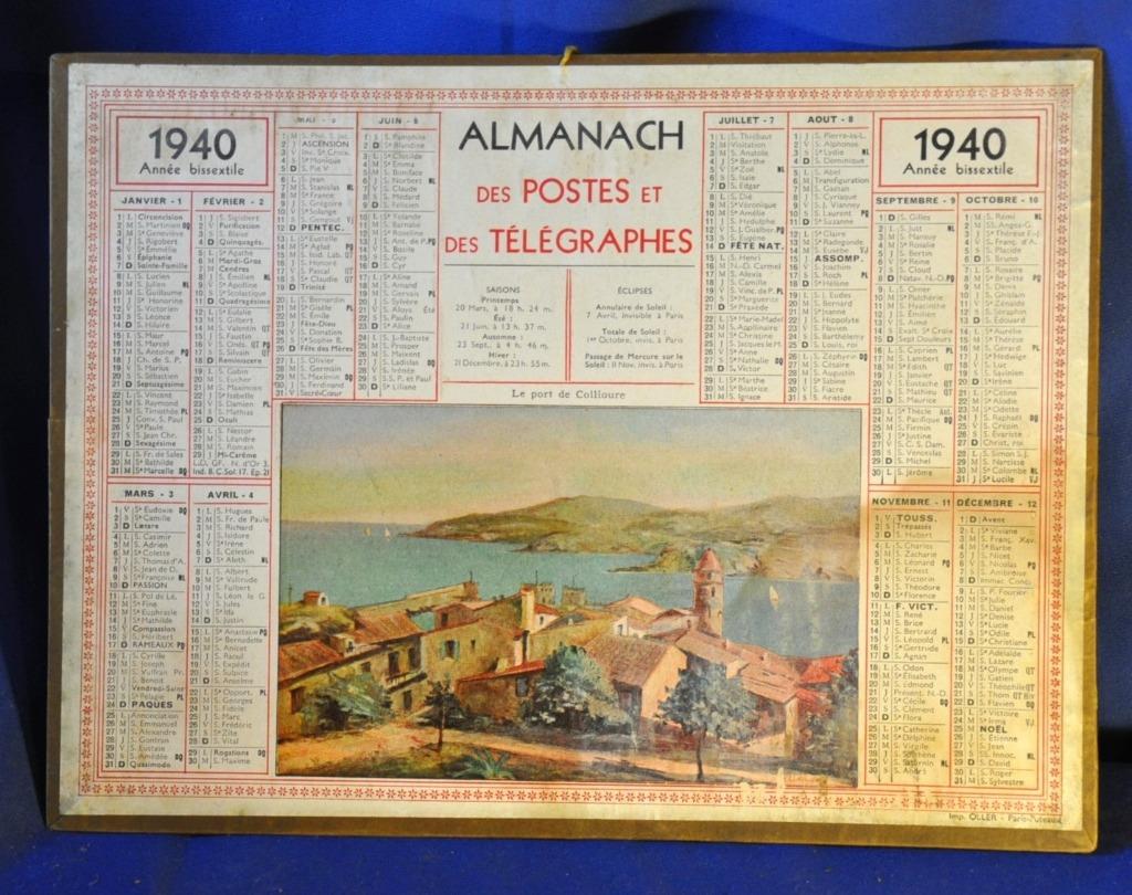 calendrier almanach des  PTT de 1940, Collections, Enlèvement ou Envoi, Utilisé