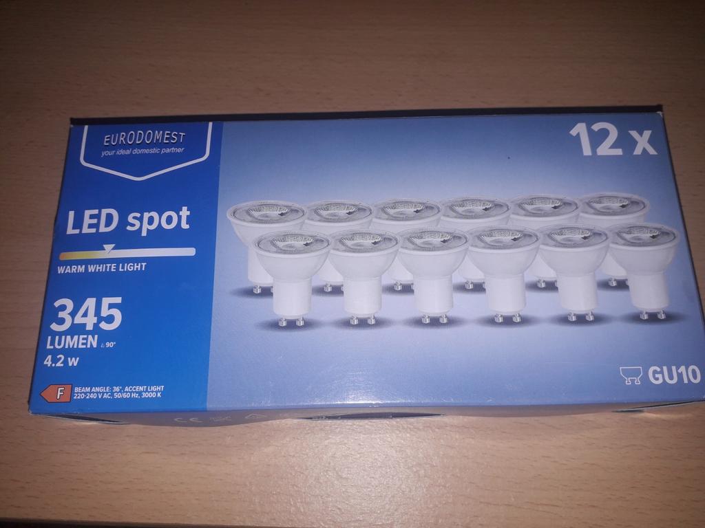 11x GU10 led spotjes warmwit 345lumen, Overige materialen, Nieuw, Ophalen of Verzenden, Led