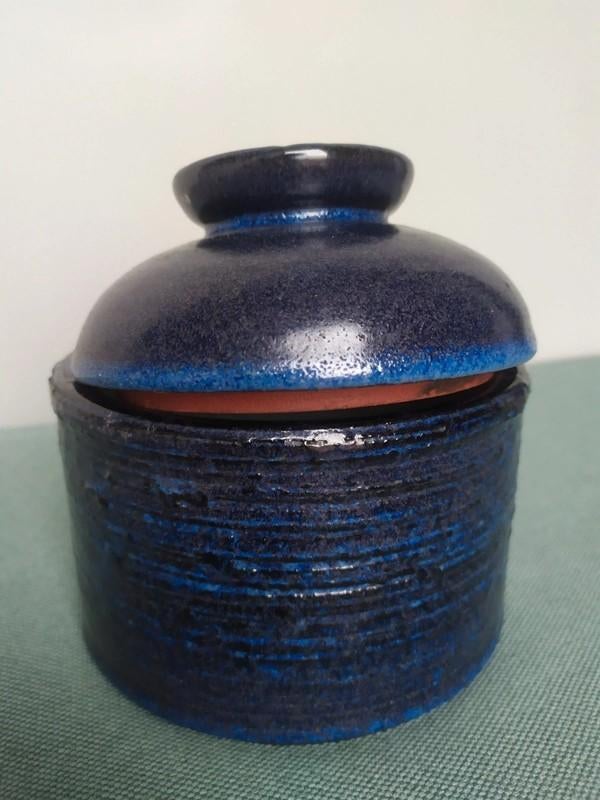 AMPHORA Design van Rogier Vandeweghe - Blauwe pot met deksel, Antiek en Kunst, Antiek | Keramiek en Aardewerk, Ophalen