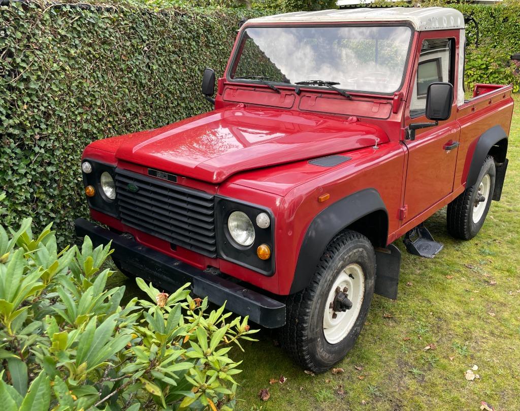 Land Rover Defender 90 3.5 V8 1991 Pick-Up Oldtimer Original, Auto's, Land Rover, Zwart, 7 zetels, Handgeschakeld