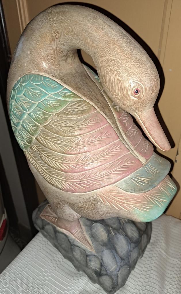 Beeld beelden houten vogel decoratie., Antiek en Kunst, Ophalen of Verzenden