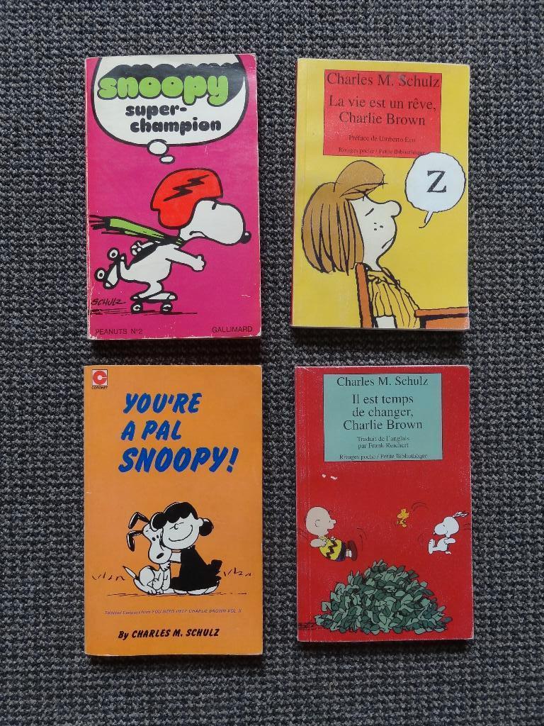 4 stuks Snoopy, Charlie Brown, Charles M. Schulz, Boeken, Meerdere comics, Verzenden, Gelezen, Amerika