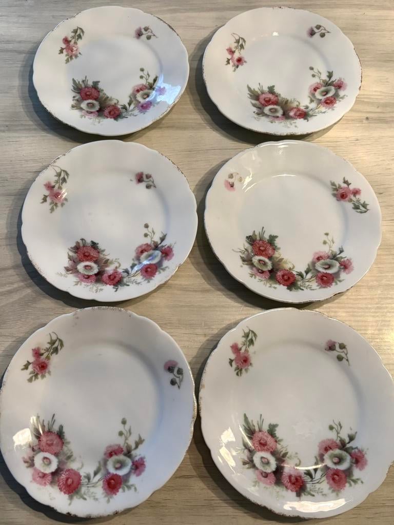 Lot de 6 assiettes vintage Limoges, Antiquités & Art, Antiquités | Services (vaisselle) pièces, Enlèvement