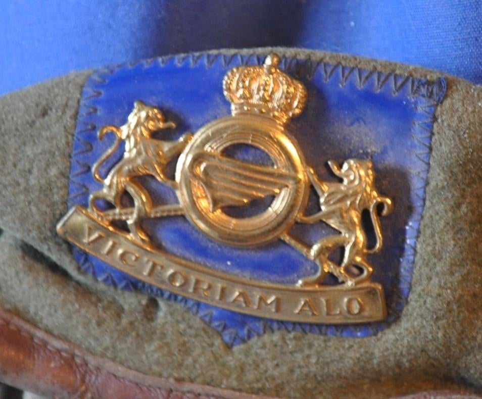 beret force terrestre belge badge troupe, Collections, Enlèvement ou Envoi, Armée de terre, Casque ou Béret