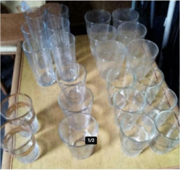 27 glazen , voor limonade, icetea, coca, enz... 0,50€/glas, Enlèvement ou Envoi, Utilisé, Verre à soda