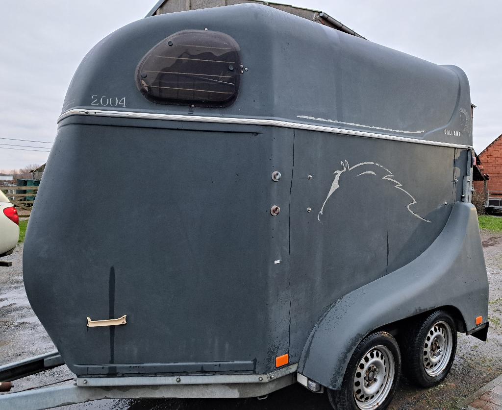 Dubbele polyester Paardentrailer GEKEURD, Dieren en Toebehoren, Ophalen, Gebruikt, Polyester, 2-paards trailer