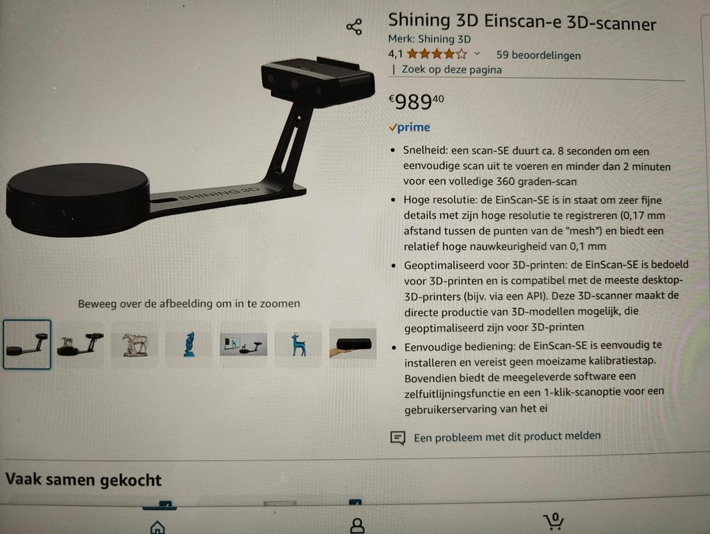 3D scanner, Computers en Software, Ophalen of Verzenden, Zo goed als nieuw