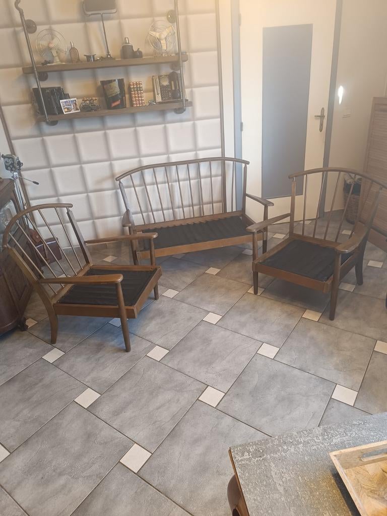 Mid century Petit salon fauteuil vintage scandinave, Enlèvement ou Envoi