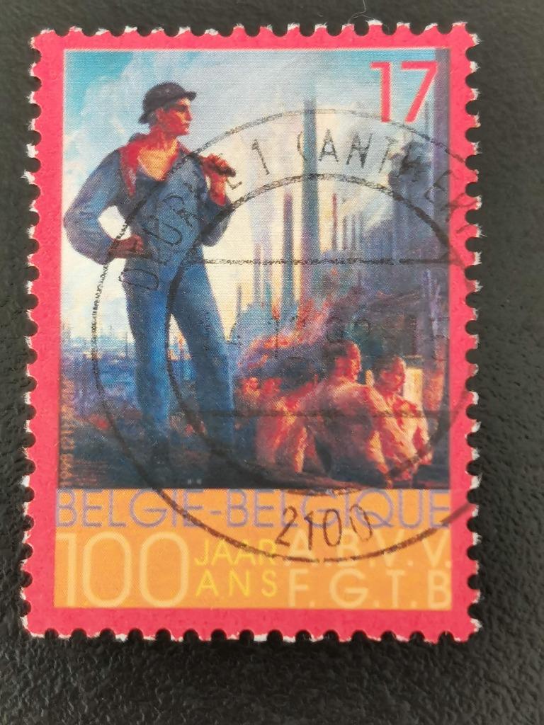 Belgie 1998 - 100 jaar ABVV vakbond, Ophalen of Verzenden, Gestempeld, Kunst