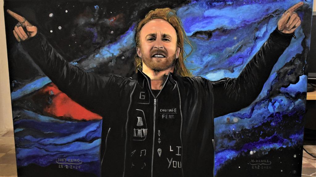 David Guetta, portretschilderij ondertekend door Joky kamo, Ophalen