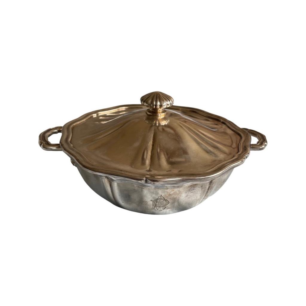 Wiskemann Terrine in zilver metaal, Antiek en Kunst, Antiek | Zilver en Goud, Zilver, Ophalen of Verzenden