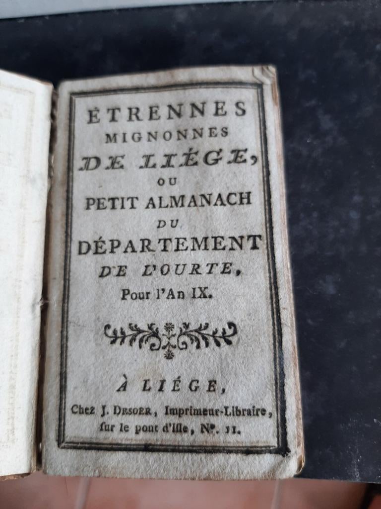 Almanak Luik 1800 1801, Antiek en Kunst, Antiek | Boeken en Manuscripten, Ophalen of Verzenden