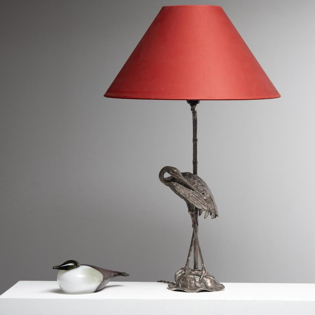 Maison Baguès - grote zoomorfe verzilverde bronzen lamp, Antiek en Kunst, Ophalen of Verzenden