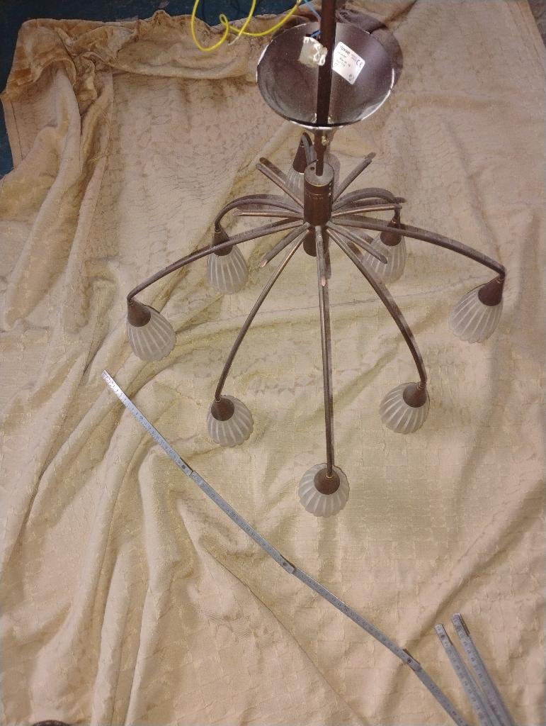 2 MASSIVE kroonluchters voor 8 E14-lampen of 4 E14-lampen, Huis en Inrichting, Lampen | Kroonluchters, Ophalen, Gebruikt, Glas