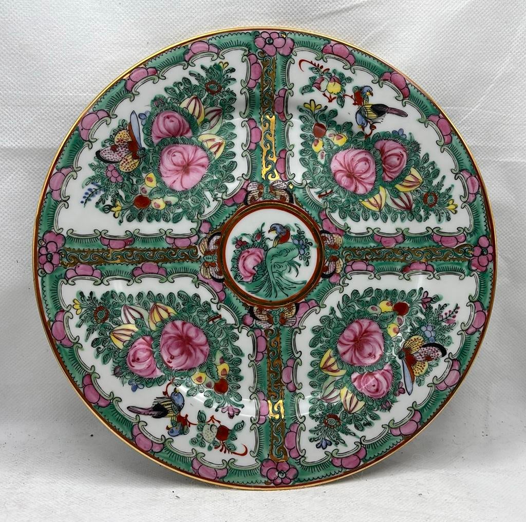Chinese Famille Rose Decorative Plate – Floral & Bird Design, Enlèvement ou Envoi