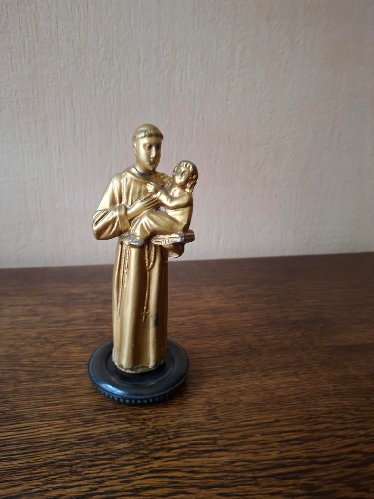 Beeldje op houten voet, Antiquités & Art, Antiquités | Objets religieux, Enlèvement