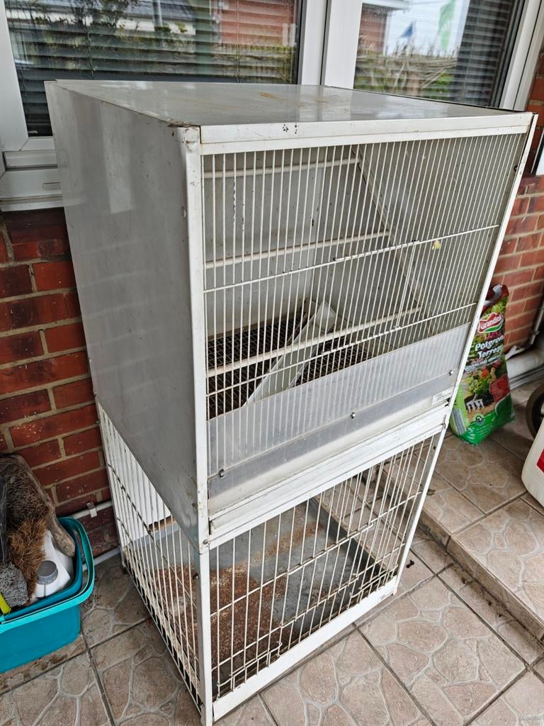 2 cages pour oiseaux ou volatiles, Utilisé, Métal, Cage à oiseaux