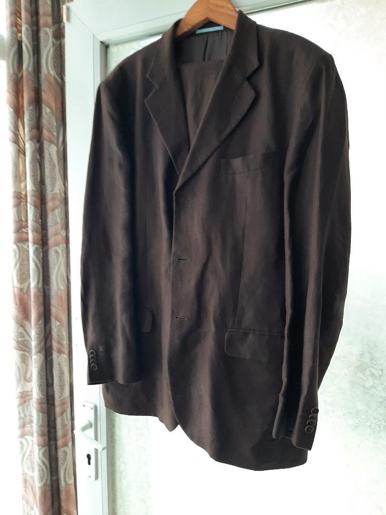 Linen kostuum maat +/-56, Ophalen, Zo goed als nieuw, Maat 56/58 (XL), Grijs