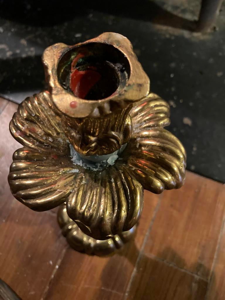 Kandelaar brons, Handtassen en Accessoires, Broches, Ophalen, Zo goed als nieuw, Brons