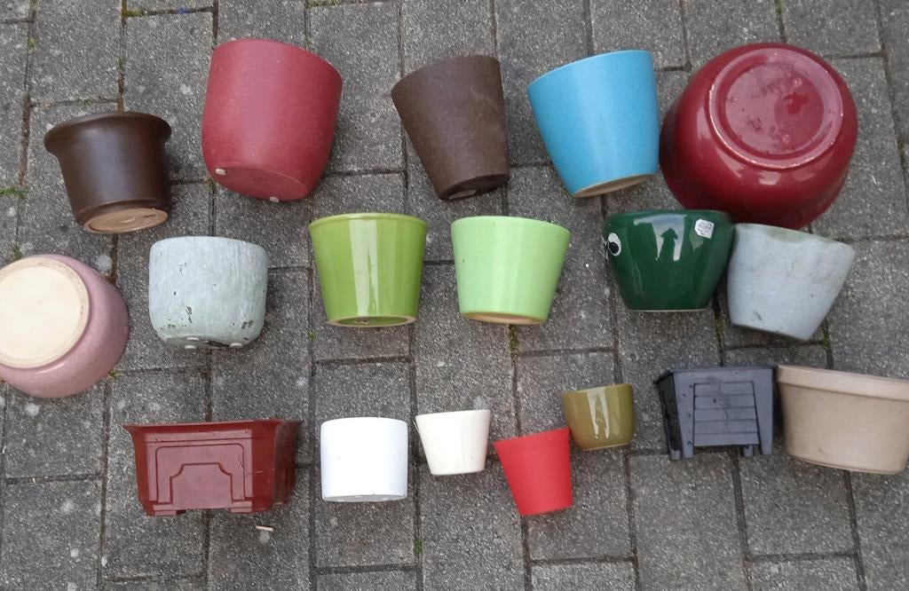 Lot de pots de fleurs décoratifs, 18 pièces pour 20 euros, Enlèvement
