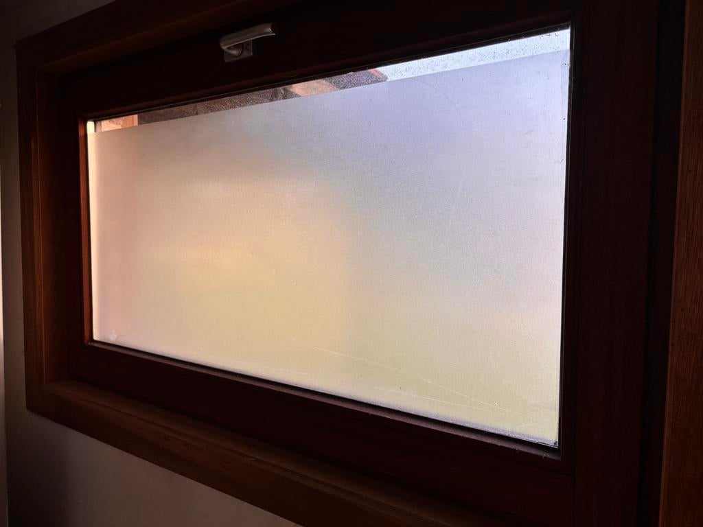 Raam dubbel glas hout (denk meranti), Ophalen, Gebruikt, Glas