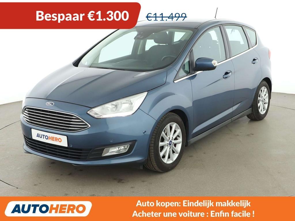 Ford C-MAX 1.5 EcoBoost Titanium (bj 2019), Auto's, Ford, Voorwielaandrijving, 177 g/km, Stof, Blauw