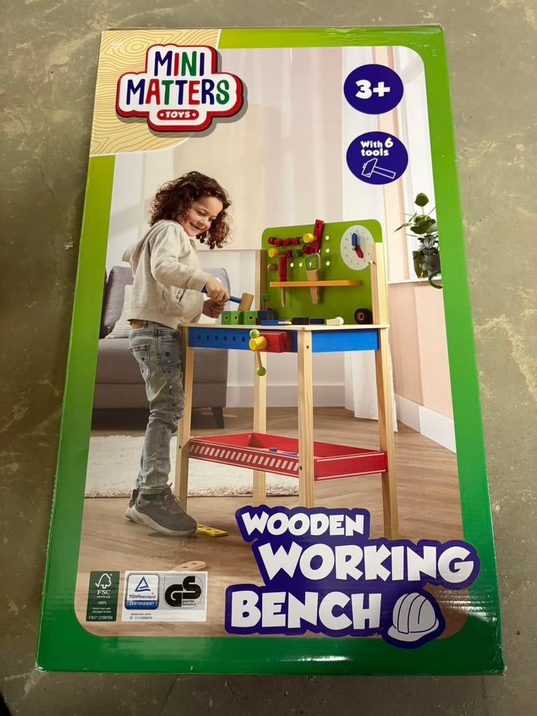 Houten werkbank voor kinderen, Kinderen en Baby's, Speelgoed | Houten speelgoed, Ophalen, Zo goed als nieuw