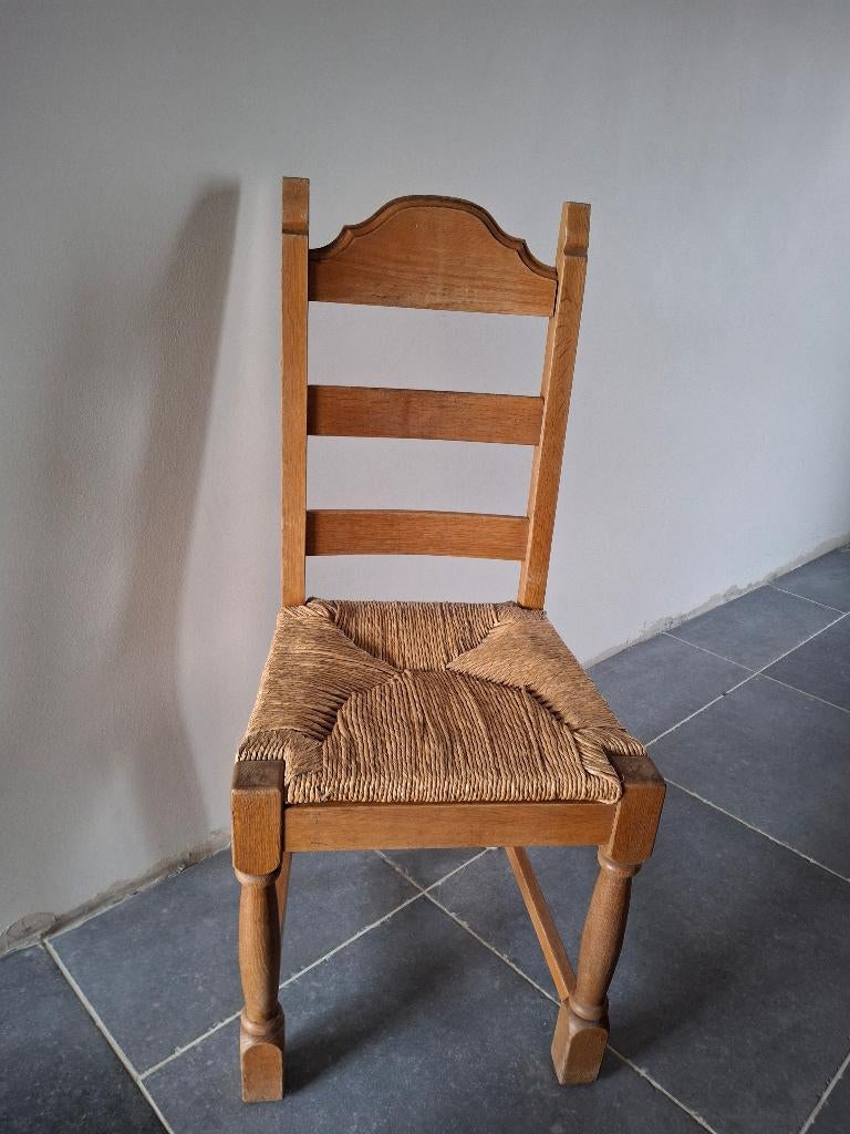 6 chaises en chêne, Enlèvement, Utilisé, Bois