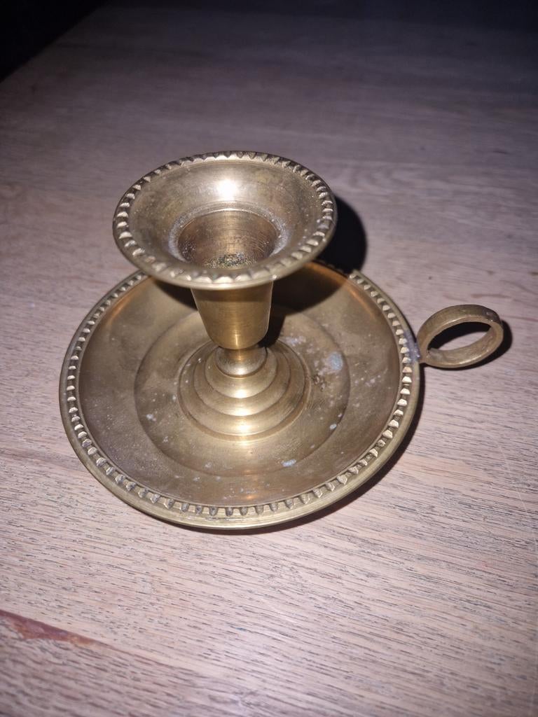 vintage kaarshouder, koperen, Ophalen of Verzenden