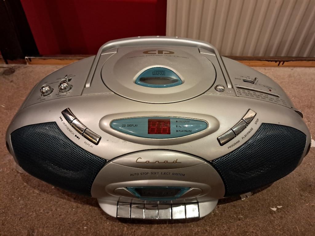 Compact Disc Stereoradio - Draagbare cassette- en cd-speler., Audio, Tv en Foto, Cd-spelers, Ophalen, Draagbaar