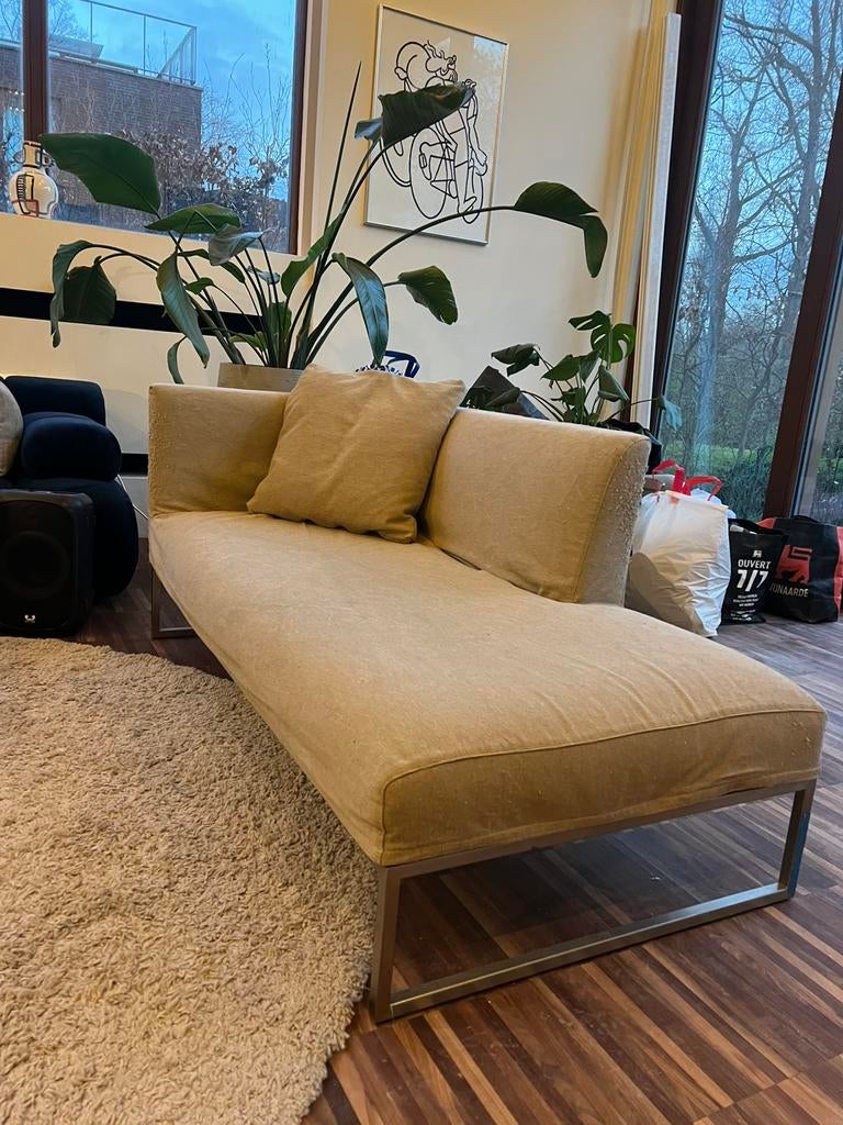 Zetel / chaise longe beige, Huis en Inrichting, Ophalen, Zo goed als nieuw