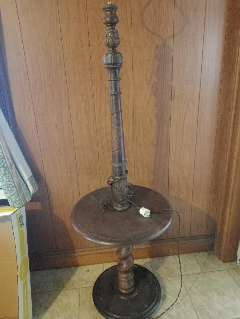 Lampe fumeur sur pied en bois, Rustiek, Utilisé, Bois, 150 à 200 cm