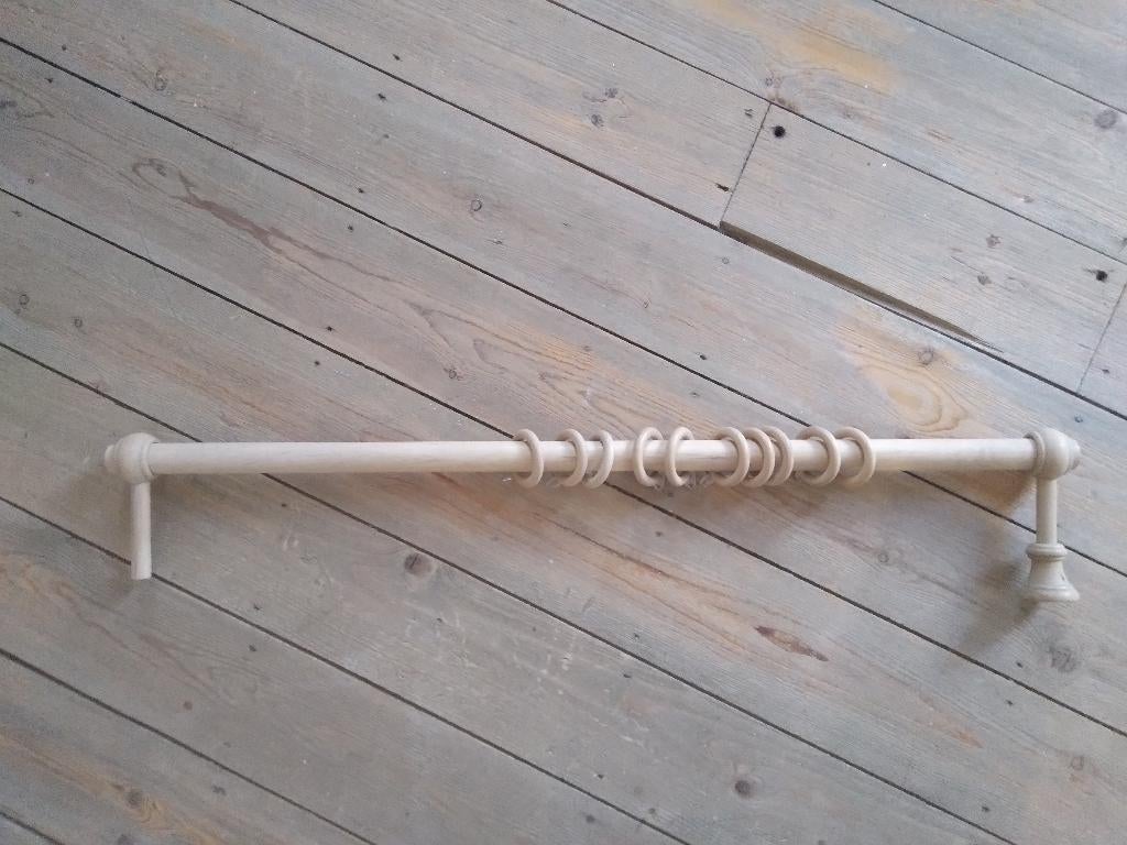 Tringle pour rideaux en bois brut Brico 86 cm, Neuf, Moins de 100 cm, Enlèvement, 50 à 100 cm
