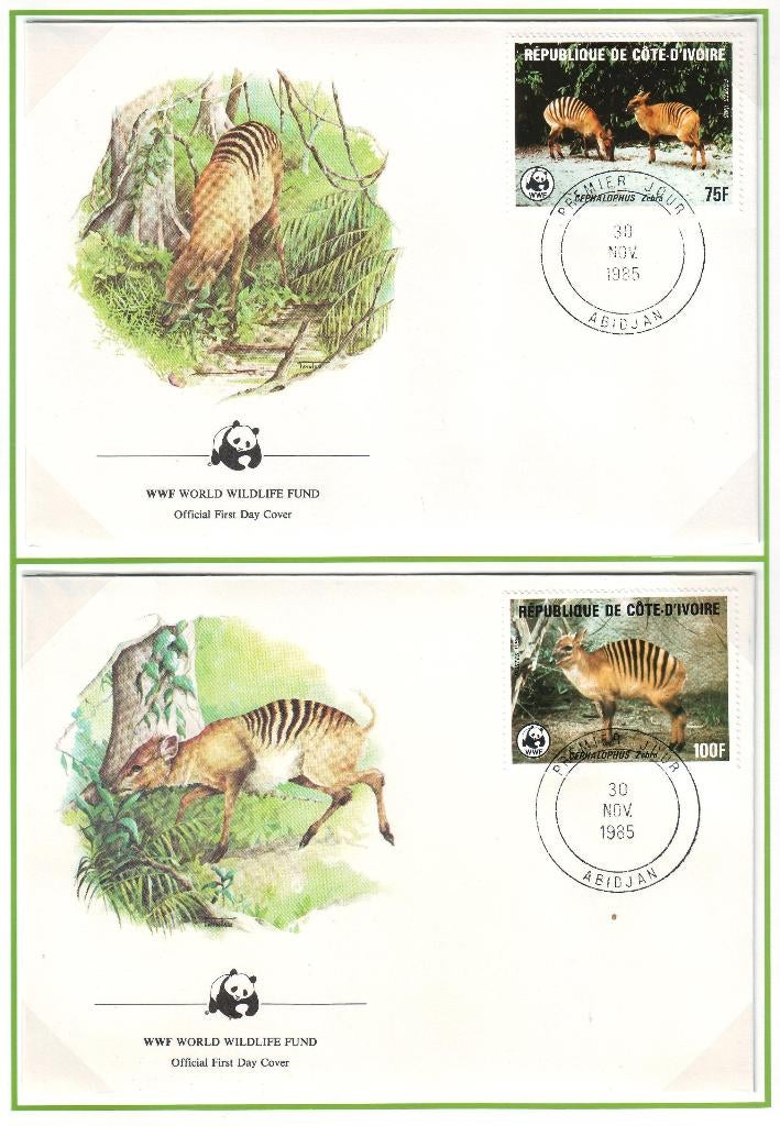 Postzegels WWF : diverse reeksen FDC's 2, Ophalen of Verzenden, Gestempeld, Dier of Natuur