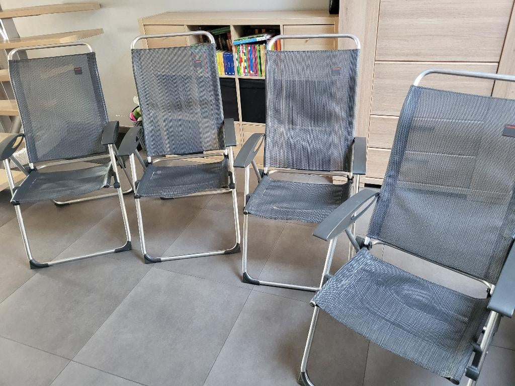 Tuinstoelen Lafuma 4 stuks, Tuin en Terras, Tuinstoelen, Ophalen, Zo goed als nieuw, Aluminium, Verstelbaar