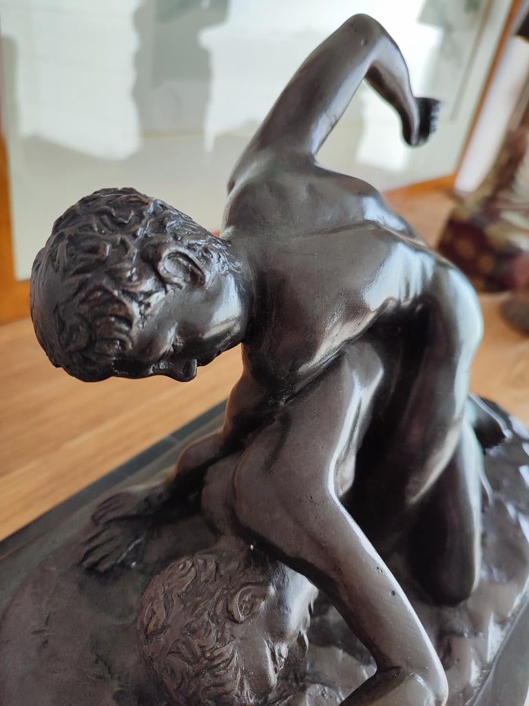 Bronzen beeld: Les Lutteurs (worstelaars), Antiek en Kunst, Ophalen, Brons