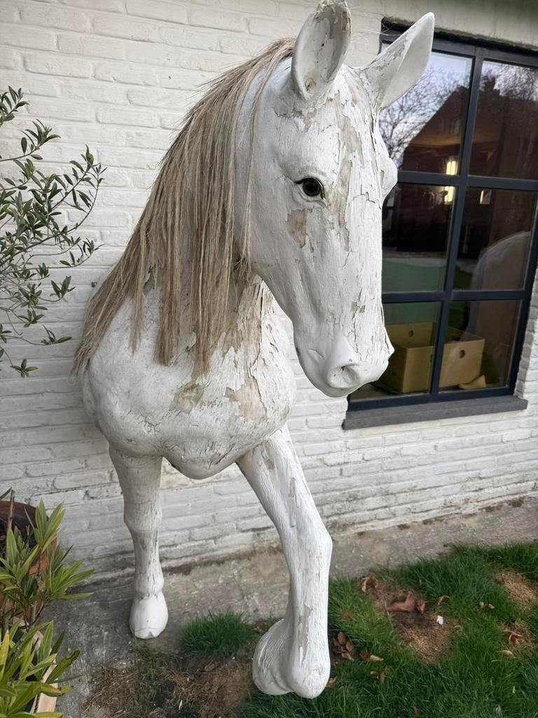 Paard in polyster en hout, Dieren en Toebehoren, Ophalen, C, C, C