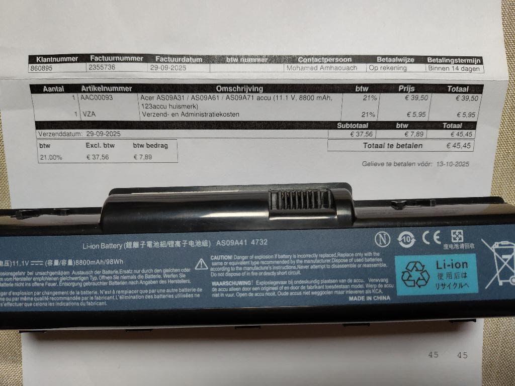 LAPTOP ACCU/BATTERIJ ACER, Ophalen, Nieuw, Acer