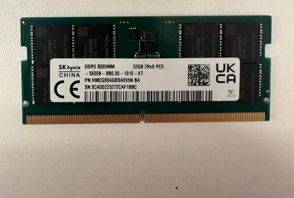 Mémoire RAM SK Hynix 1x32Gb DDR5 5600MHZ SODIMM, Informatique & Logiciels, 32 GB, Enlèvement ou Envoi, Comme neuf, DDR5