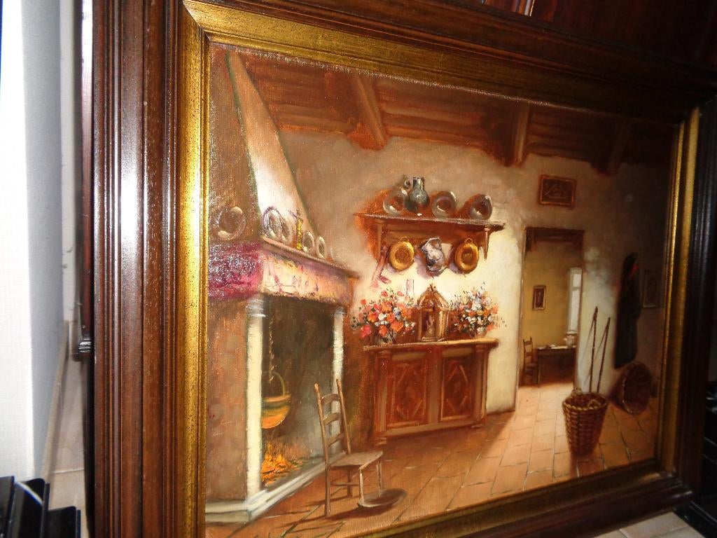 Carl Esterreich (19e eeuw) -Prachtig schilderij -Zie BENEZIT, Antiek en Kunst, Kunst | Schilderijen | Klassiek, Ophalen of Verzenden