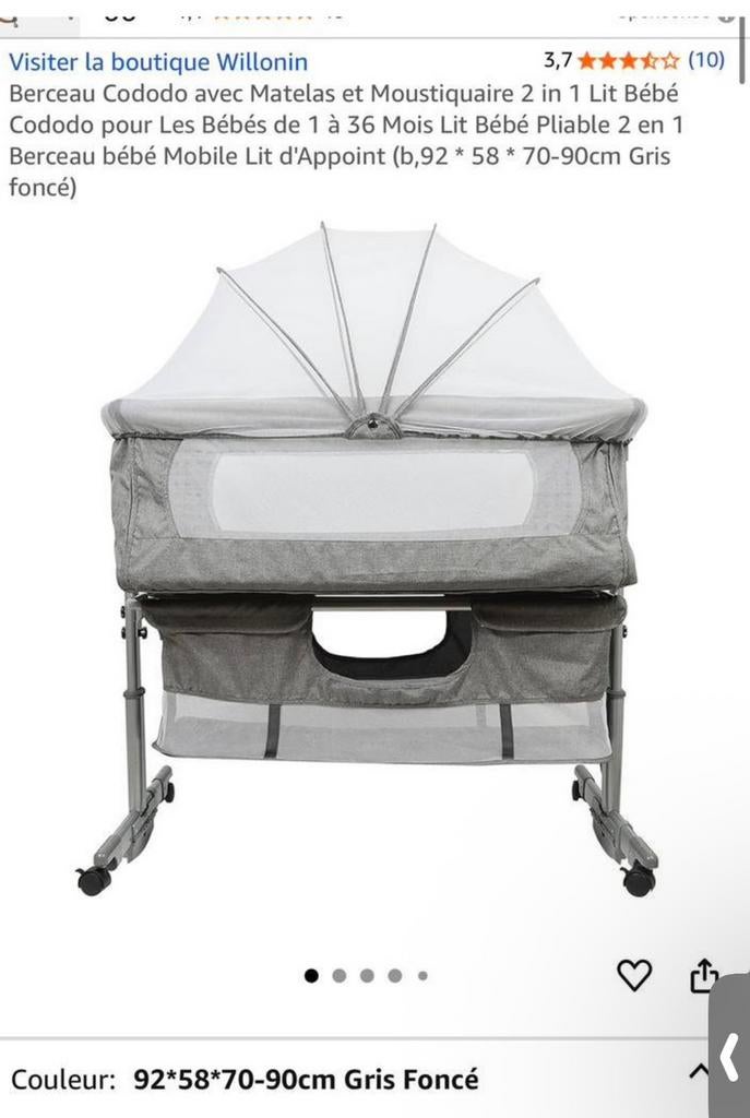 Cododo et berceau avec moustiquaire, Enfants & Bébés, Berceaux & Lits, Enlèvement, Comme neuf, Berceau