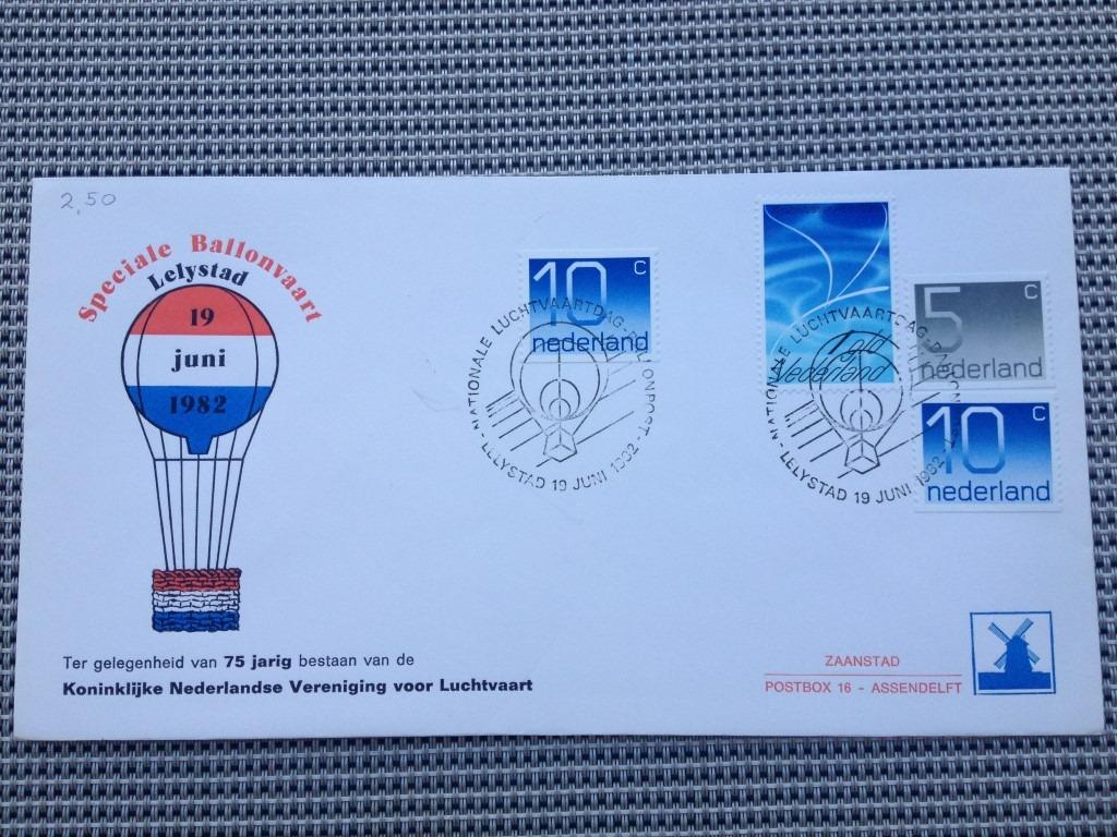 Nederland - Speciale luchtballon vaart Lelystad 1982, Ophalen of Verzenden, Na 1940, Gestempeld