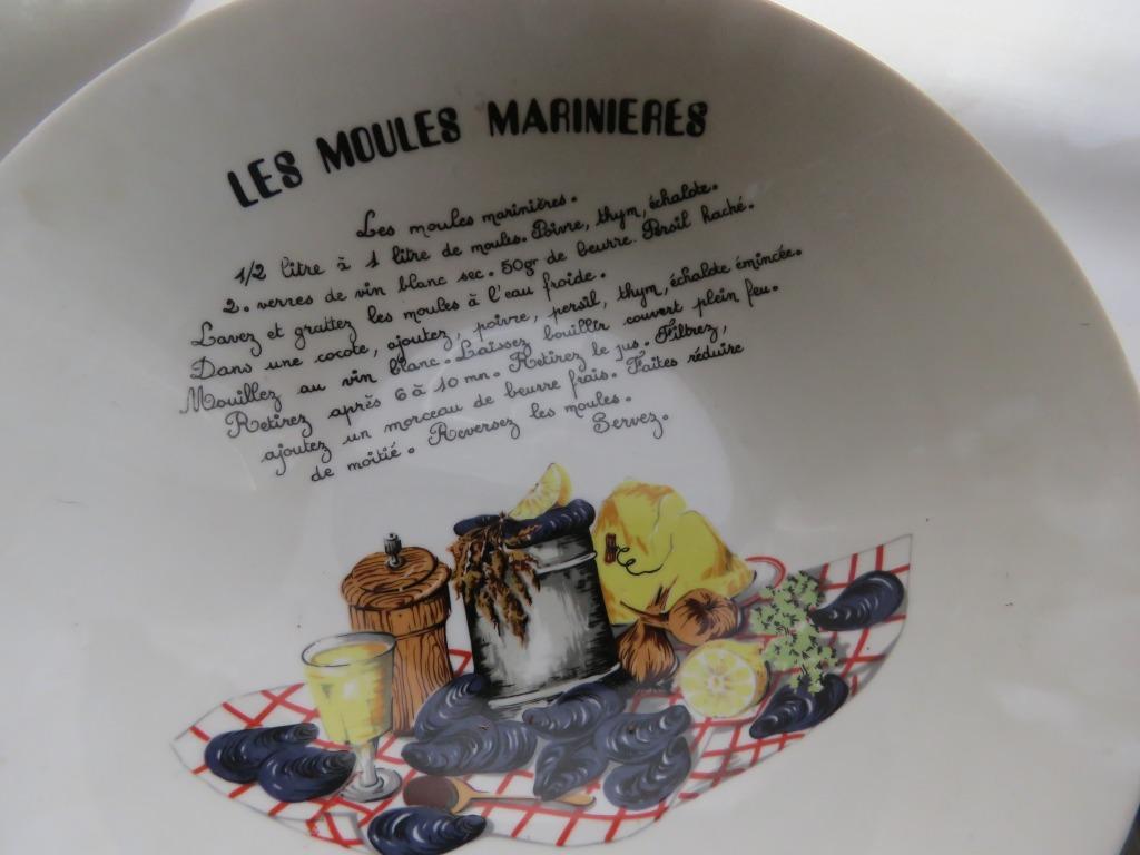 Mosselservies, 6 borden en 1 schaal, Maison & Meubles, Cuisine | Vaisselle, Enlèvement, Comme neuf, Autres styles, Assiettes(s)
