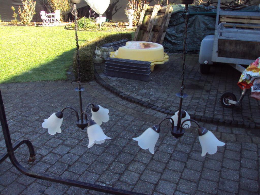 2 zwarte kleine lusters, Huis en Inrichting, Ophalen, Zo goed als nieuw, Glas, Antiek /klassiek