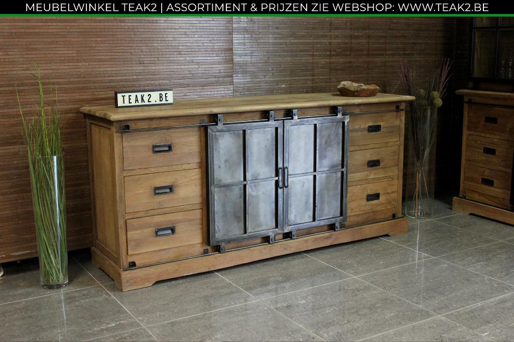 Nouveaux buffets/table d'appoint blanc/teck - buffet, Maison & Meubles, Armoires | Dressoirs, Neuf, Avec tiroir(s), Avec porte(s)