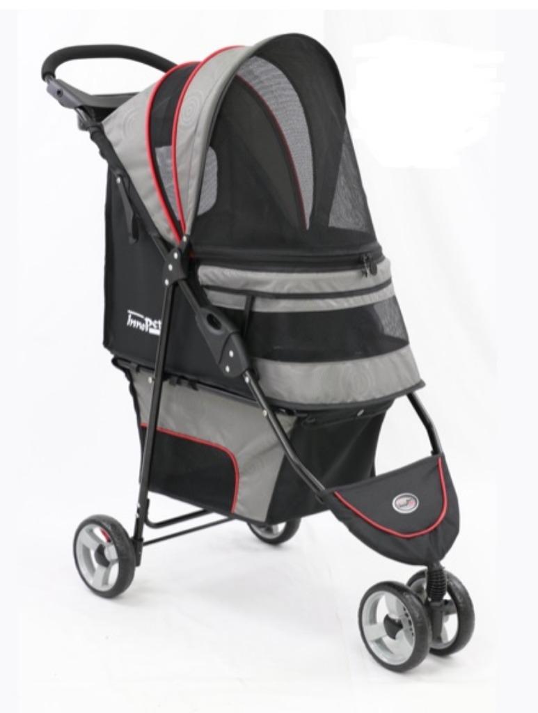 Hondenbuggy Innopet Avenue Shiney Grey-Red, Dieren en Toebehoren, Honden-accessoires, Nieuw, Ophalen