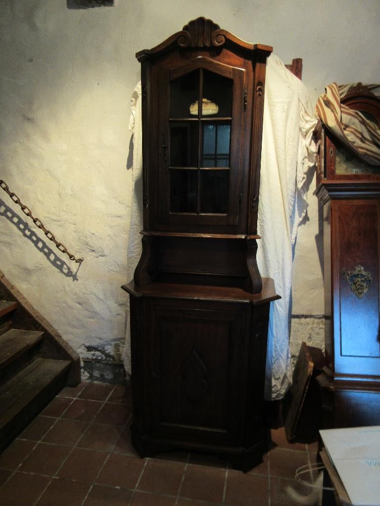 Armoire avec vitrine en bois meuble décoratif en bois, Enlèvement