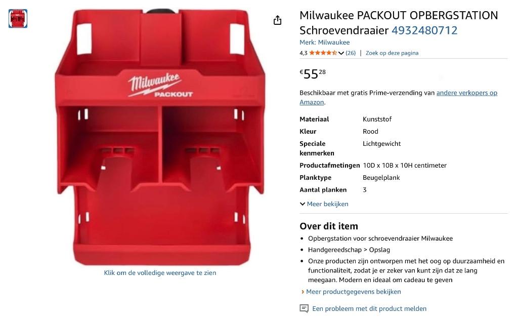 Milwaukee Packout opbergsysteem voor vijs boormachines…, Bricolage & Construction, Outillage | Autres Machines, Enlèvement, Neuf