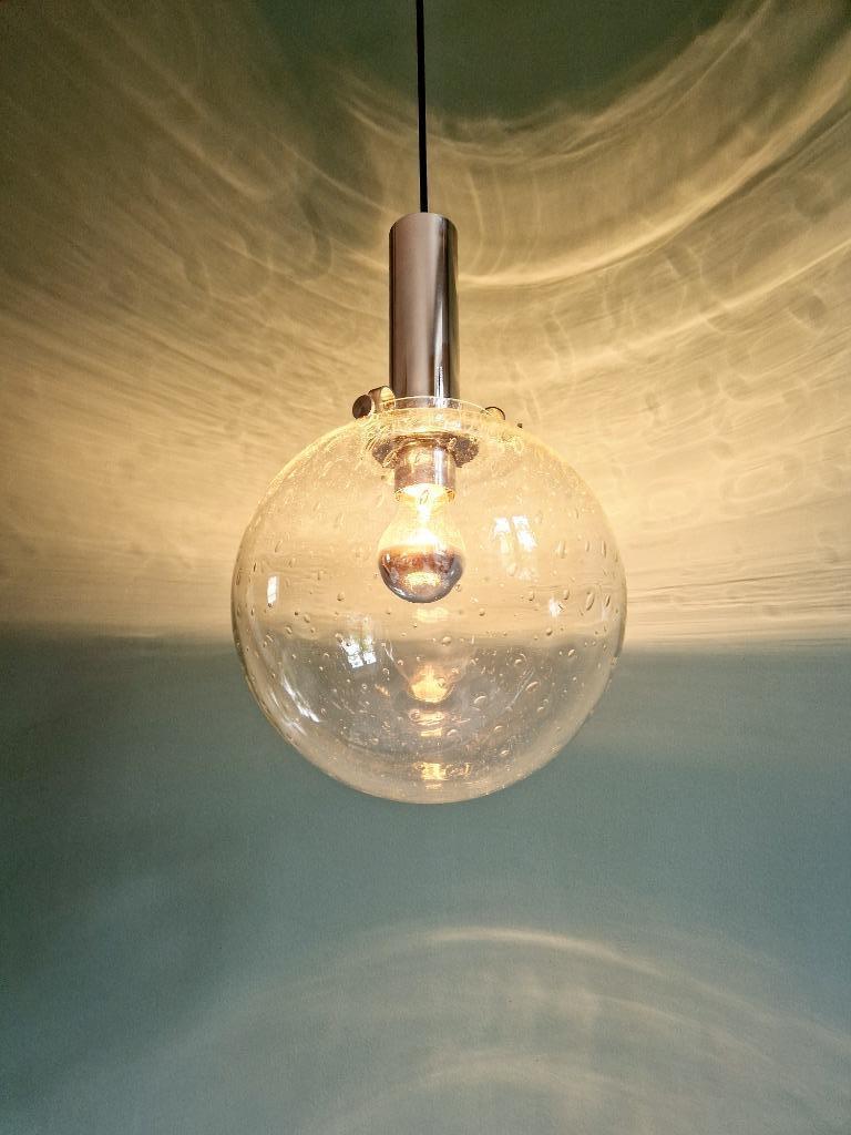 Suspension Space Age en verre soufflé bullé, années 70, Enlèvement ou Envoi